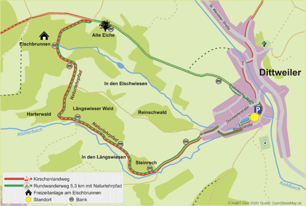 Lageplan Dittweiler Naturlehrpfad